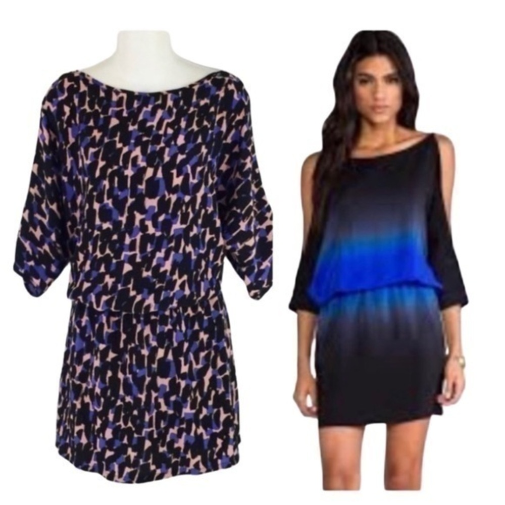 Karina Grimaldi silk cold shoulder dress X18